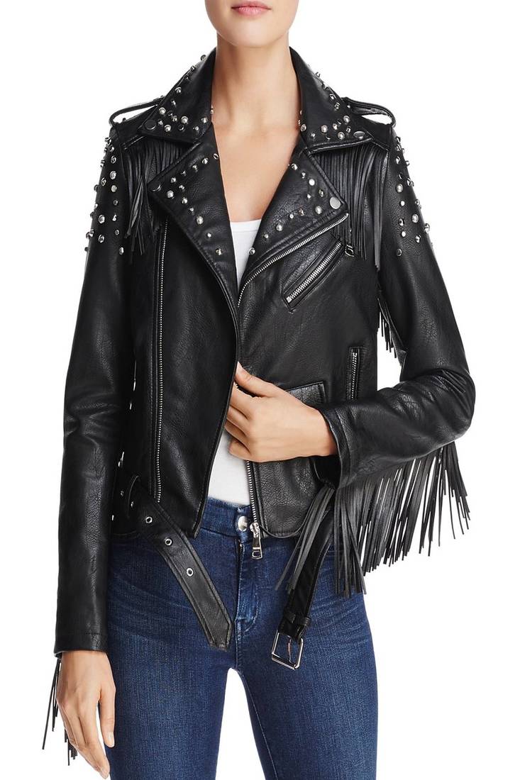 Womens genuine lambskin black leather motorcycle slim fit designer ladies biker jacket-cl-w414