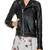 Womens genuine lambskin black leather motorcycle slim fit designer ladies biker jacket-cl-w415