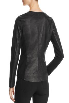 women's black lambskin leather biker jacket classic moto zip style stylish elegant 2