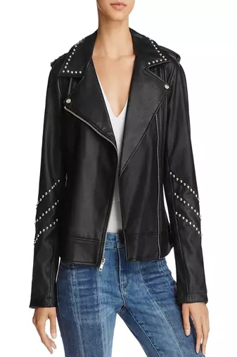 Womens genuine lambskin black leather motorcycle slim fit designer ladies biker jacket-cl-w418