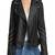 Womens genuine lambskin black leather motorcycle slim fit designer ladies biker jacket-cl-w418