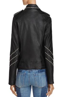 women's black lambskin leather biker jacket classic moto zip style stylish sophisticated 2