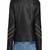 Womens genuine lambskin black leather motorcycle slim fit designer ladies biker jacket-cl-w418