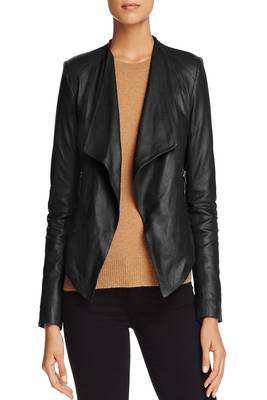 women's black lambskin leather biker jacket classic moto zip style stylish classic 1