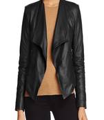 women's black lambskin leather biker jacket classic moto zip style stylish classic