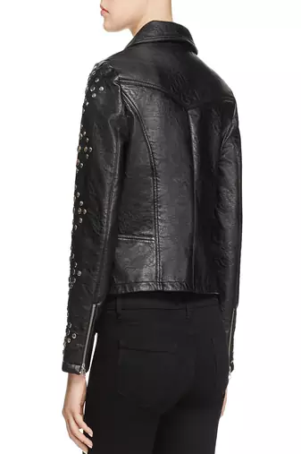 Womens genuine lambskin black leather motorcycle slim fit designer ladies biker jacket-cl-w422
