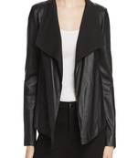 women's black lambskin leather biker jacket classic moto zip style stylish luxury