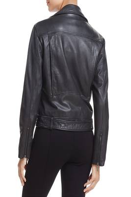 women's black lambskin leather biker jacket classic moto zip style stylish deluxe 2