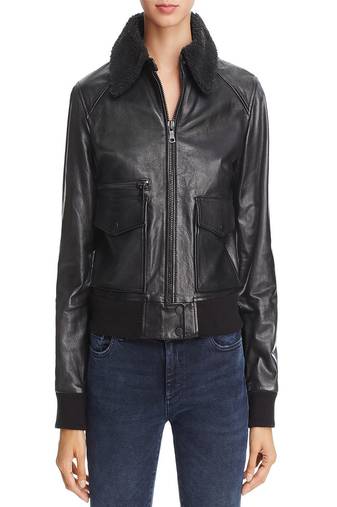 Womens genuine lambskin black leather motorcycle slim fit designer ladies biker jacket-cl-w425