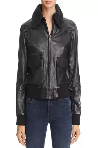 Womens genuine lambskin black leather motorcycle slim fit designer ladies biker jacket-cl-w425