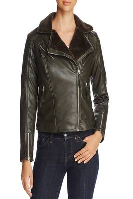 women's olive green lambskin leather biker jacket classic moto zip style 1