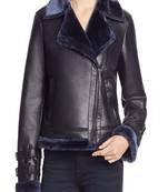 women's black lambskin leather biker jacket classic moto zip style stylish select