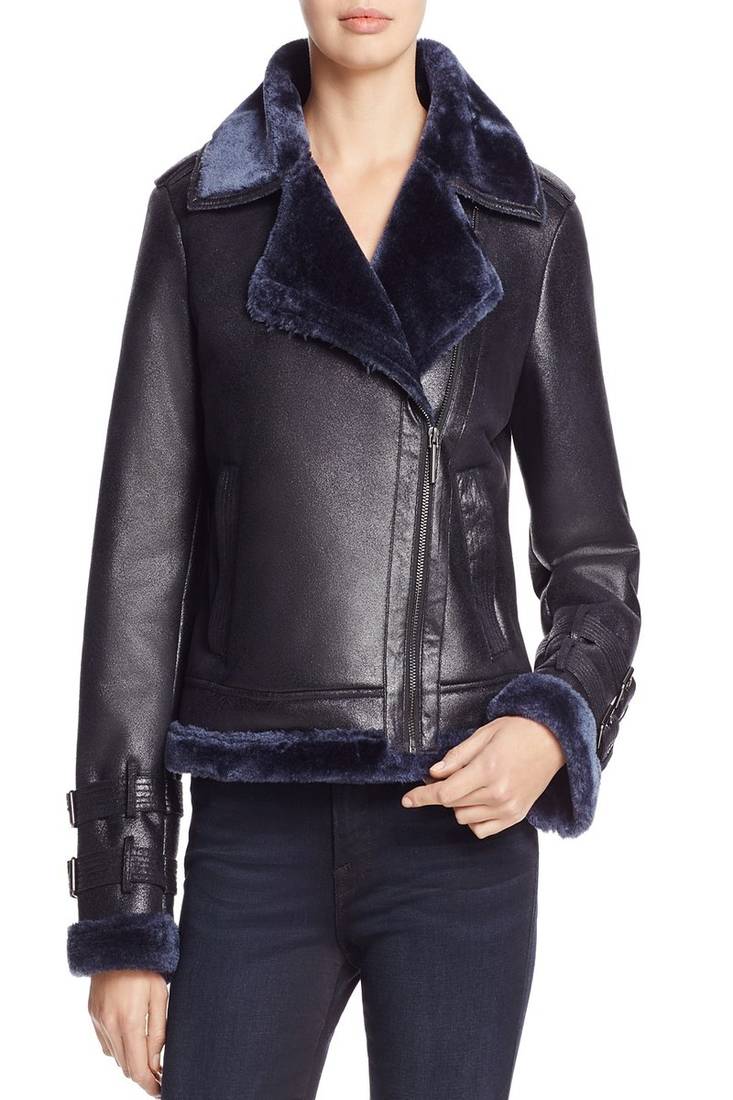 Womens genuine lambskin black leather motorcycle slim fit designer ladies biker jacket-cl-w427