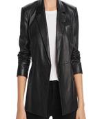 women's black lambskin leather biker jacket classic moto zip style stylish signature