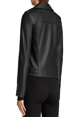 women's black lambskin leather biker jacket classic moto zip style stylish special 2