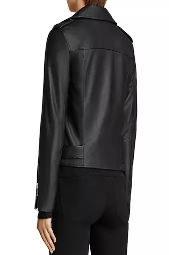 women's black lambskin leather biker jacket classic moto zip style stylish special