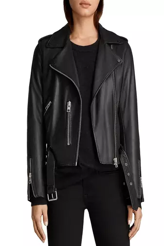 Womens genuine lambskin black leather motorcycle slim fit designer ladies biker jacket-cl-w431