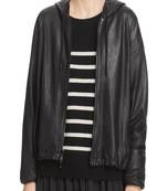 women's black lambskin leather biker jacket classic moto zip style stylish original