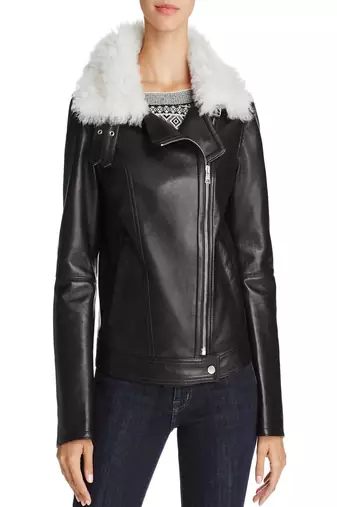 Womens genuine lambskin black leather motorcycle slim fit designer ladies biker jacket-cl-w433
