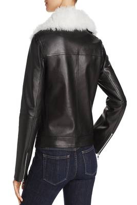 women's black lambskin leather biker jacket classic moto zip style stylish high quality 2