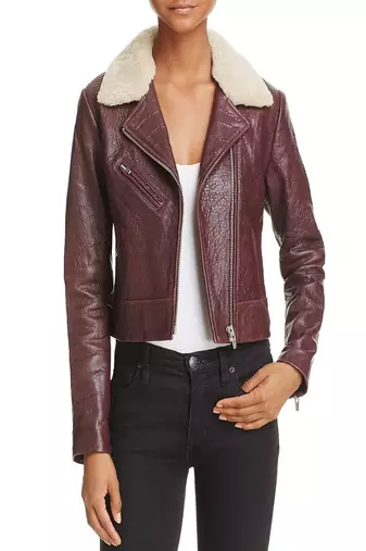 Womens genuine lambskin maroon leather motorcycle slim fit designer ladies biker jacket-cl-w435