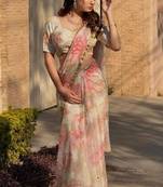 Summer special premium tabby silk saree with sequence work