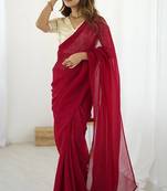 Sparkle silk ready-to-wear saree with banarasi silk blouse
