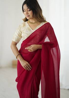Sparkle silk ready-to-wear saree with banarasi silk blouse 2