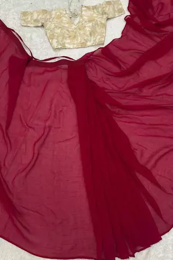 Sparkle silk ready-to-wear saree with banarasi silk blouse