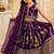 Purple sequence embroidered lehenga set