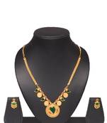 Gold plated fancy necklace set of south indian theam