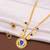 Gold plated fancy necklace set of south indian theam
