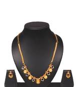 Gold plated fancy necklace set of south indian theam
