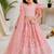 pink chinon silk frill sleeve design lehenga set