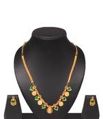 Gold plated fancy necklace set of south indian theam