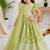 Perrot chinon silk frill sleeve design lehenga set