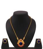Gold plated fancy necklace set of south indian theam