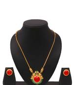 Gold plated fancy necklace set of south indian theam