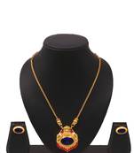 Gold plated fancy necklace set of south indian theam