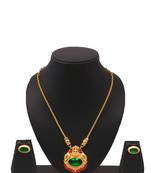 Gold plated fancy necklace set of south indian theam