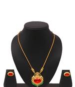 Gold plated fancy necklace set of south indian theam