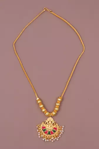 Gold plated fancy necklace  of south indian theam