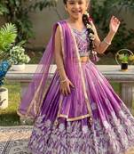 Designer sequence embroidered work wedding kids lehenga choli