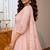  light pink  heay roman silk with embroidery work embroidery  kurta set