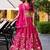 Deep Pink Satin Georgette Zari Sequence Embroidery Work Lehenga Choli