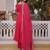 Attractive Pink Bead Work Chanderi Wedding Wear Anarkali Suit