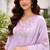  purple heay roman silk with embroidery work embroidery  kurta set