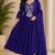  violet heay roman silk with embroidery work embroidery  kurta set