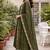  mehndi green heay roman silk with embroidery work embroidery  kurta set