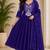  violet heay roman silk with embroidery work embroidery  kurta set